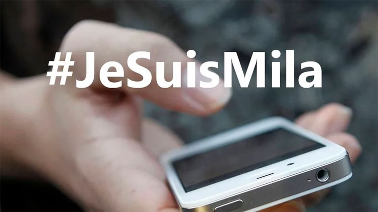 Capture d'écran de la photo du groupe de soutien #JeSuisMila sur Facebook © Radio France / Facebook/#JeSuisMila